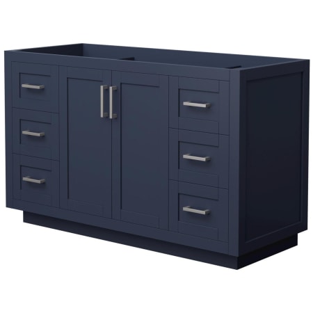 A large image of the Wyndham Collection WCF2929-54S-CX-MXX Dark Blue / Brushed Nickel Hardware