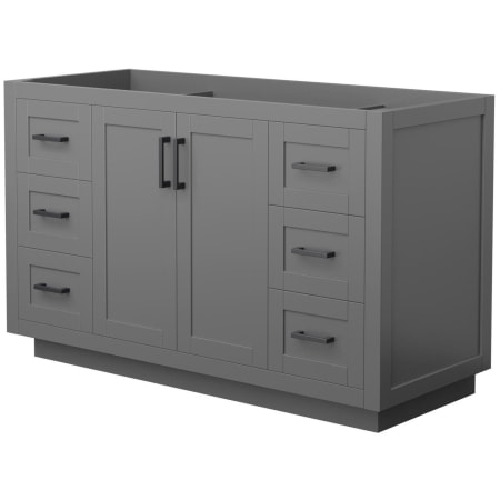 A large image of the Wyndham Collection WCF2929-54S-CX-MXX Dark Gray / Matte Black Hardware