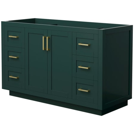 A large image of the Wyndham Collection WCF2929-54S-CX-MXX Green / Brushed Gold Hardware