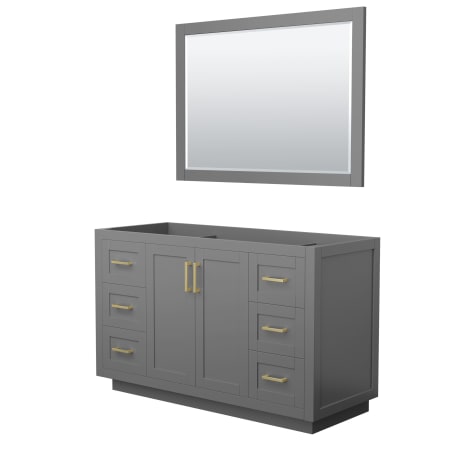 A large image of the Wyndham Collection WCF2929-54S-CX-M46 Dark Gray / Brushed Gold Hardware