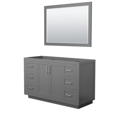 A large image of the Wyndham Collection WCF2929-54S-CX-M46 Dark Gray / Brushed Nickel Hardware