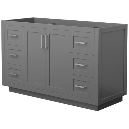 A large image of the Wyndham Collection WCF2929-54S-CX-MXX Dark Gray / Brushed Nickel Hardware