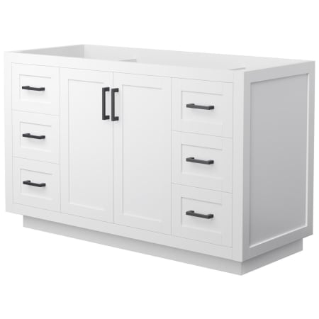 A large image of the Wyndham Collection WCF2929-54S-CX-MXX White / Matte Black Hardware