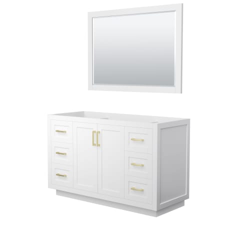 A large image of the Wyndham Collection WCF2929-54S-CX-M46 White / Brushed Gold Hardware