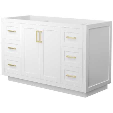 A large image of the Wyndham Collection WCF2929-54S-CX-MXX White / Brushed Gold Hardware