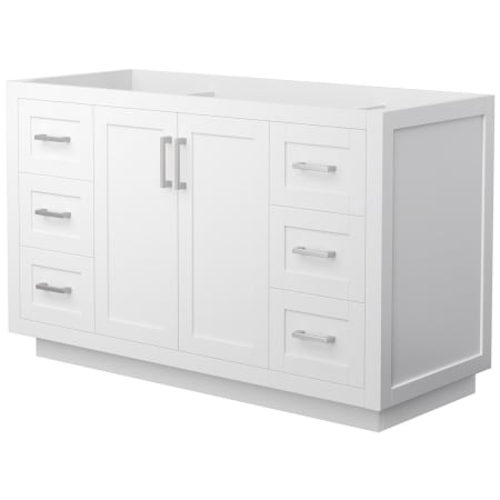 A large image of the Wyndham Collection WCF2929-54S-CX-MXX White / Brushed Nickel Hardware