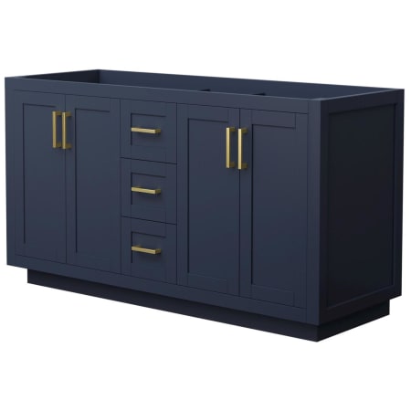 A large image of the Wyndham Collection WCF2929-60D-CX-MXX Dark Blue / Brushed Gold Hardware