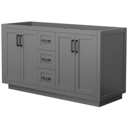 A large image of the Wyndham Collection WCF2929-60D-CX-MXX Dark Gray / Matte Black Hardware