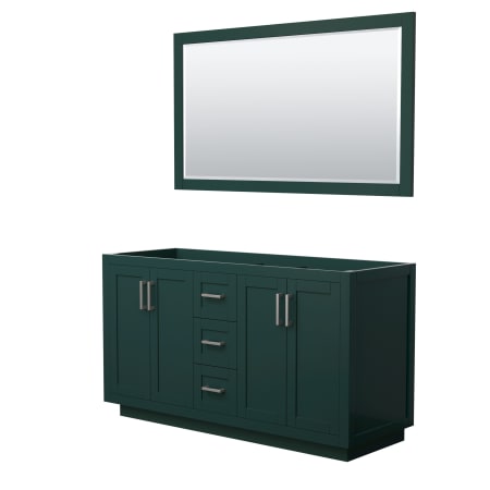 A large image of the Wyndham Collection WCF2929-60D-CX-M58 Green / Brushed Nickel Hardware