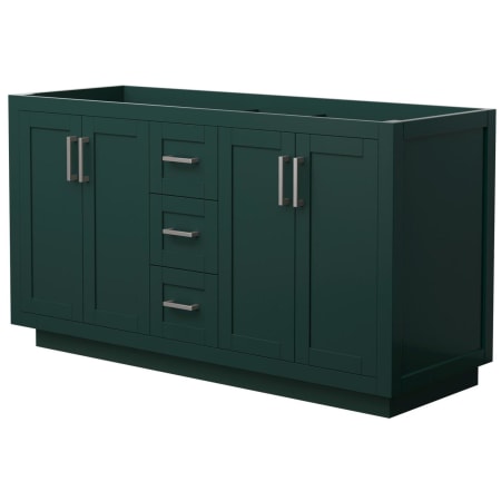 A large image of the Wyndham Collection WCF2929-60D-CX-MXX Green / Brushed Nickel Hardware