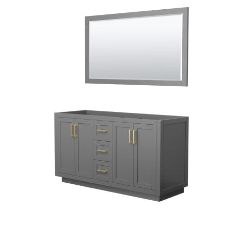 A large image of the Wyndham Collection WCF2929-60D-CX-M58 Dark Gray / Brushed Gold Hardware