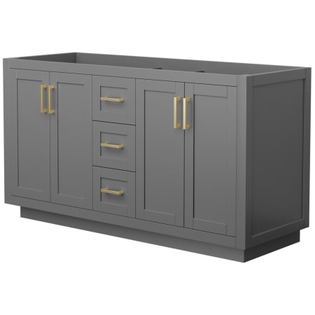A large image of the Wyndham Collection WCF2929-60D-CX-MXX Dark Gray / Brushed Gold Hardware