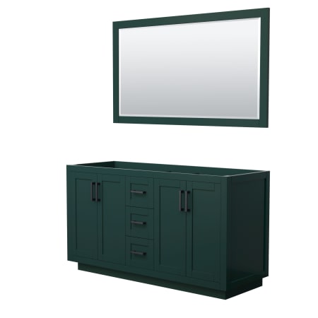 A large image of the Wyndham Collection WCF2929-60D-CX-M58 Green / Matte Black Hardware