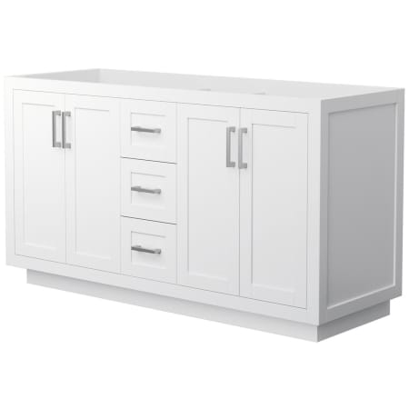 A large image of the Wyndham Collection WCF2929-60D-CX-MXX White / Brushed Nickel Hardware