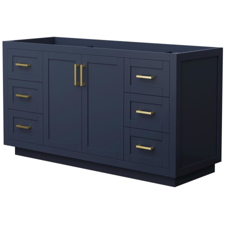 A large image of the Wyndham Collection WCF2929-60S-CX-MXX Dark Blue / Brushed Gold Hardware