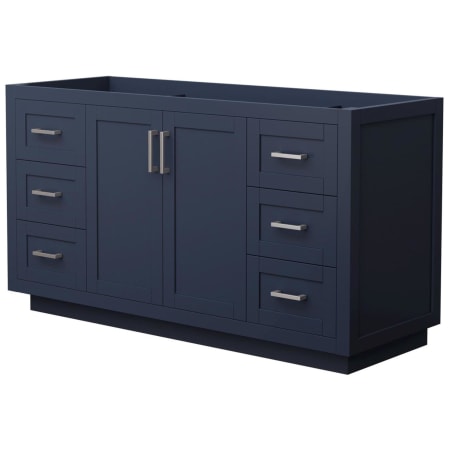 A large image of the Wyndham Collection WCF2929-60S-CX-MXX Dark Blue / Brushed Nickel Hardware
