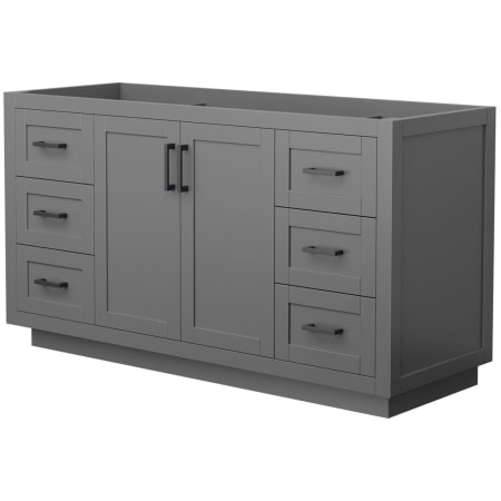 A large image of the Wyndham Collection WCF2929-60S-CX-MXX Dark Gray / Matte Black Hardware