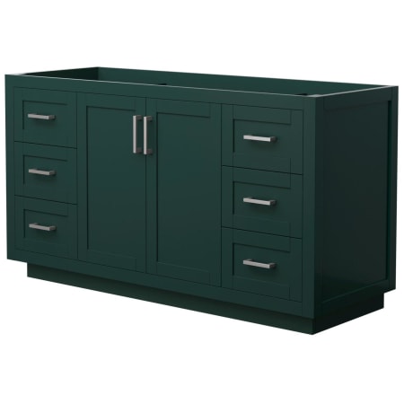 A large image of the Wyndham Collection WCF2929-60S-CX-MXX Green / Brushed Nickel Hardware