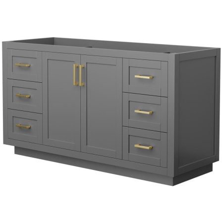 A large image of the Wyndham Collection WCF2929-60S-CX-MXX Dark Gray / Brushed Gold Hardware