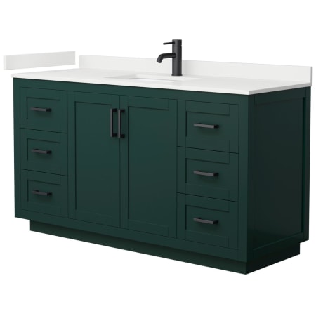 A large image of the Wyndham Collection WCF292960S-QTZ-UNSMXX Green / White Quartz Top / Matte Black Hardware