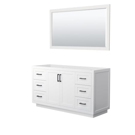 A large image of the Wyndham Collection WCF2929-60S-CX-M58 White / Matte Black Hardware