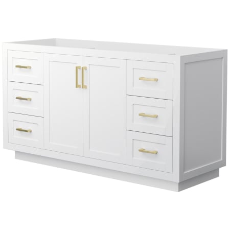 A large image of the Wyndham Collection WCF2929-60S-CX-MXX White / Brushed Gold Hardware