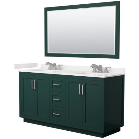 A large image of the Wyndham Collection WCF292966D-QTZ-US3M58 Green / White Quartz Top / Brushed Nickel Hardware