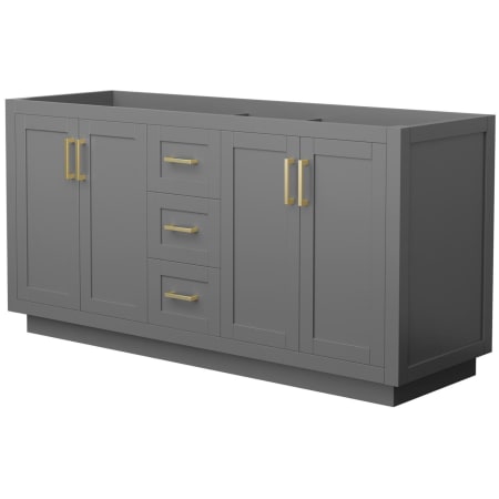 A large image of the Wyndham Collection WCF2929-66D-CX-MXX Dark Gray / Brushed Gold Hardware