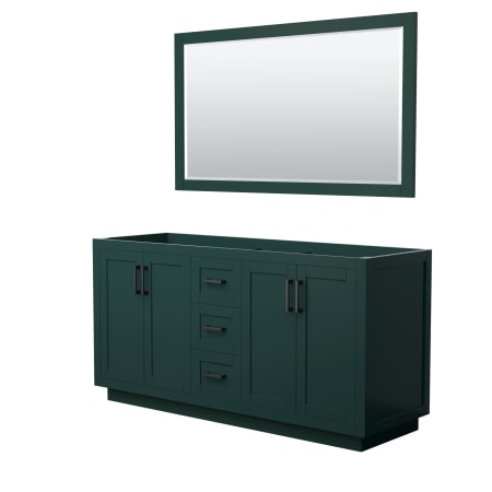 A large image of the Wyndham Collection WCF2929-66D-CX-M58 Green / Matte Black Hardware