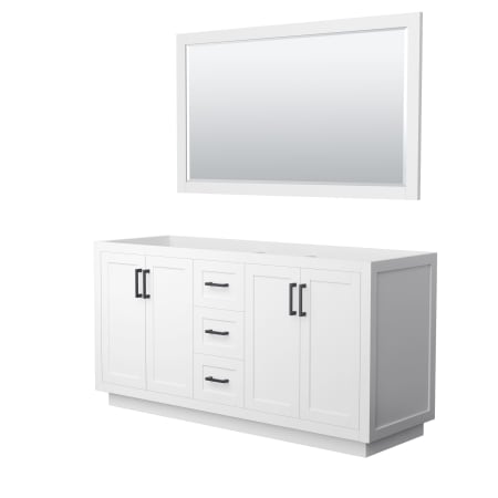 A large image of the Wyndham Collection WCF2929-66D-CX-M58 White / Matte Black Hardware