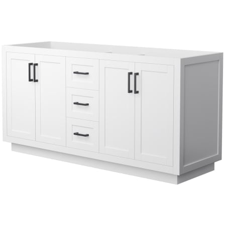 A large image of the Wyndham Collection WCF2929-66D-CX-MXX White / Matte Black Hardware
