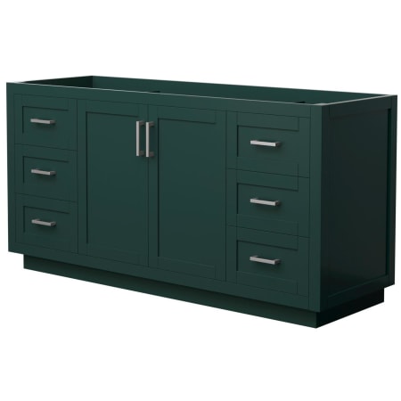 A large image of the Wyndham Collection WCF2929-66S-CX-MXX Green / Brushed Nickel Hardware