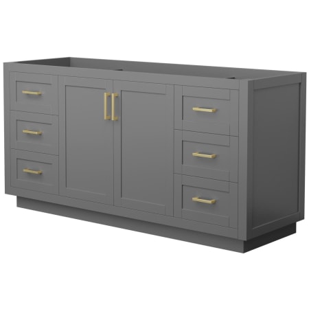 A large image of the Wyndham Collection WCF2929-66S-CX-MXX Dark Gray / Brushed Gold Hardware