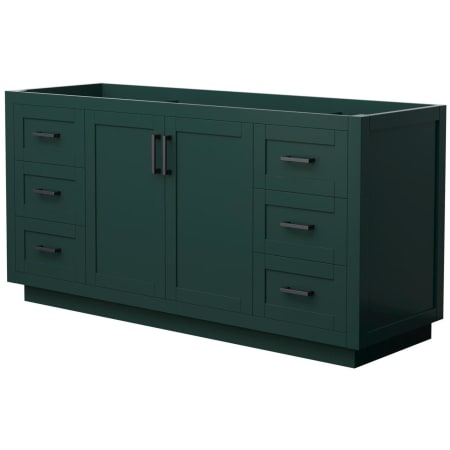 A large image of the Wyndham Collection WCF2929-66S-CX-MXX Green / Matte Black Hardware