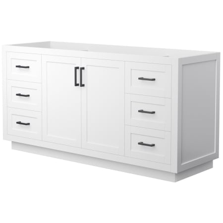 A large image of the Wyndham Collection WCF2929-66S-CX-MXX White / Matte Black Hardware