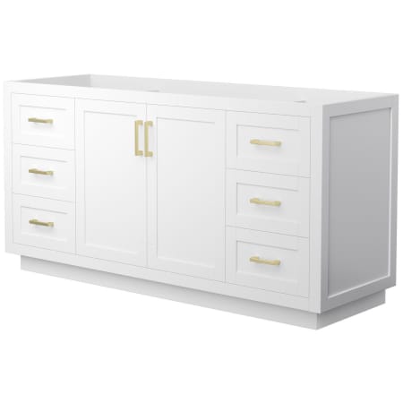 A large image of the Wyndham Collection WCF2929-66S-CX-MXX White / Brushed Gold Hardware