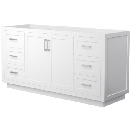 A large image of the Wyndham Collection WCF2929-66S-CX-MXX White / Brushed Nickel Hardware