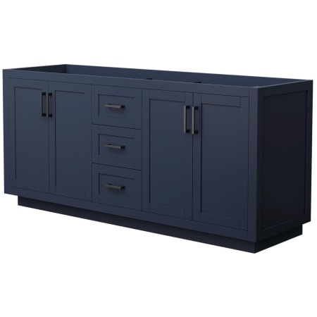 A large image of the Wyndham Collection WCF2929-72D-CX-MXX Dark Blue / Matte Black Hardware