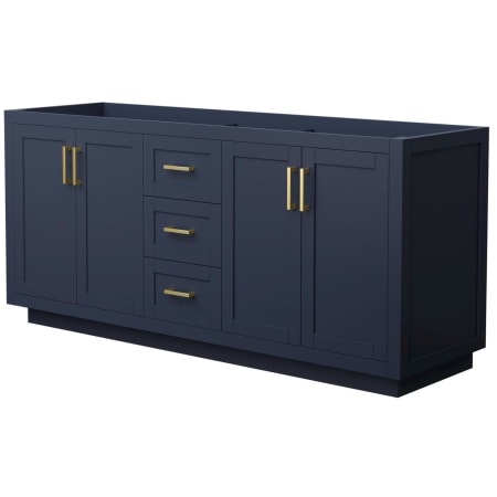 A large image of the Wyndham Collection WCF2929-72D-CX-MXX Dark Blue / Brushed Gold Hardware