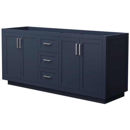 A large image of the Wyndham Collection WCF2929-72D-CX-MXX Dark Blue / Brushed Nickel Hardware