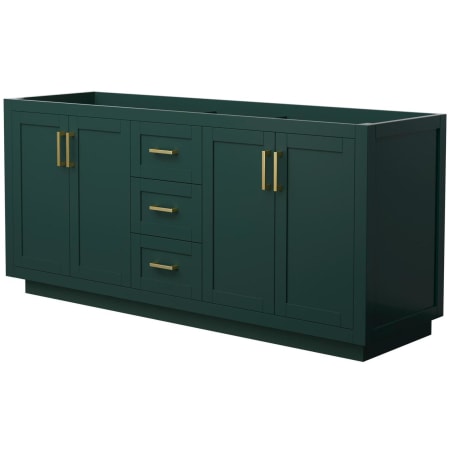 A large image of the Wyndham Collection WCF2929-72D-CX-MXX Green / Brushed Gold Hardware