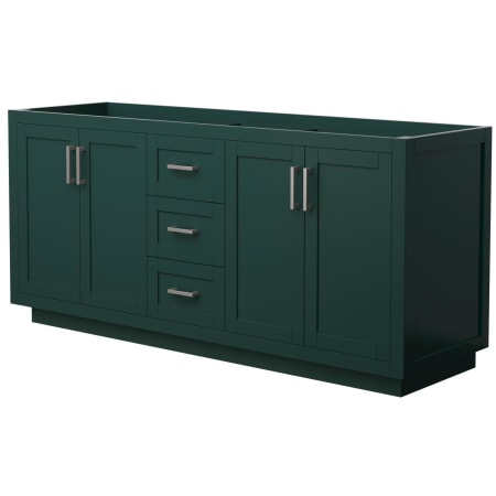 A large image of the Wyndham Collection WCF2929-72D-CX-MXX Green / Brushed Nickel Hardware