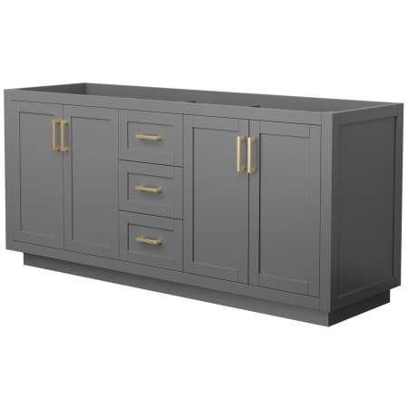 A large image of the Wyndham Collection WCF2929-72D-CX-MXX Dark Gray / Brushed Gold Hardware