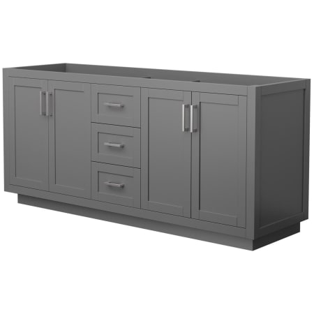 A large image of the Wyndham Collection WCF2929-72D-CX-MXX Dark Gray / Brushed Nickel Hardware