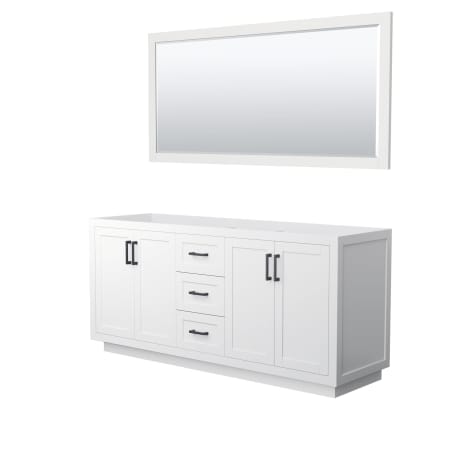 A large image of the Wyndham Collection WCF2929-72D-CX-M70 White / Matte Black Hardware