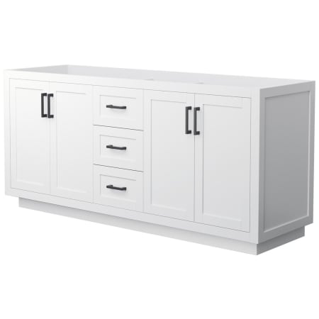 A large image of the Wyndham Collection WCF2929-72D-CX-MXX White / Matte Black Hardware