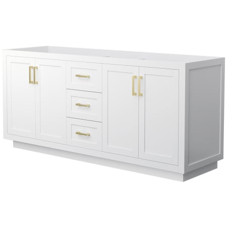 A large image of the Wyndham Collection WCF2929-72D-CX-MXX White / Brushed Gold Hardware