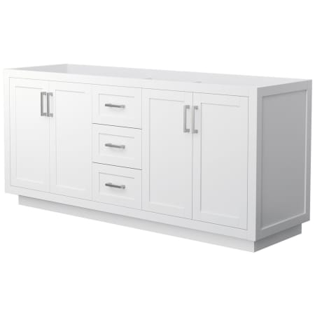 A large image of the Wyndham Collection WCF2929-72D-CX-MXX White / Brushed Nickel Hardware