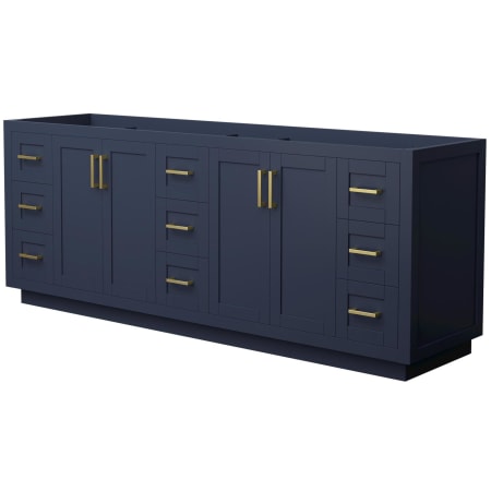 A large image of the Wyndham Collection WCF2929-84D-CX-MXX Dark Blue / Brushed Gold Hardware