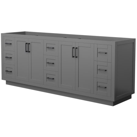 A large image of the Wyndham Collection WCF2929-84D-CX-MXX Dark Gray / Matte Black Hardware